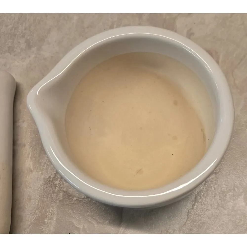 Mortar and Pestle White Glazed Porcelain Apothecary Kitchen Tool Approx. 5